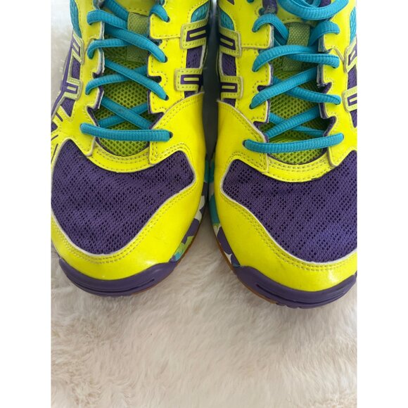 ASICS Gel Flashpoint Women’s Volleyball Shoes – Size 9 – Yellow/Purple/Blue - Picture 7 of 8